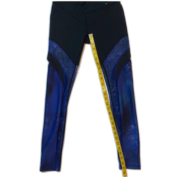 Calia Black Blue Floral Mesh Leggings Size Small - Picture 7 of 9